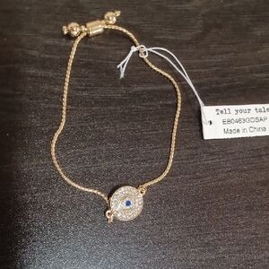 Gold Bracelet with Blue Accent